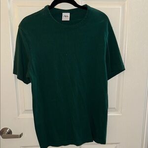 Zara Men's Deep Green Short Sleeve Tee